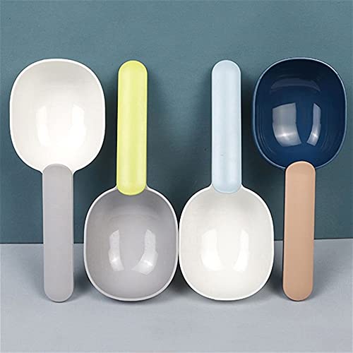  JOZZY Dog Bowls Pet Feeding Shovel Cat Food Shovel Large Capacity Thickening Cat And Dog Spoon Plastic Shovel Pet Feeder (Color : White)