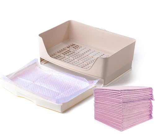  VIVVIVA Pink Dog Pee Training Pads 13" X 17" (Small) - 6 Thick Ultra Absorbent Layers - Leak-Proof & Odor-Control - Quick Dry Training Pads For Small Puppies, Kittens, Guinea Pigs & Rabbits [40 Count]