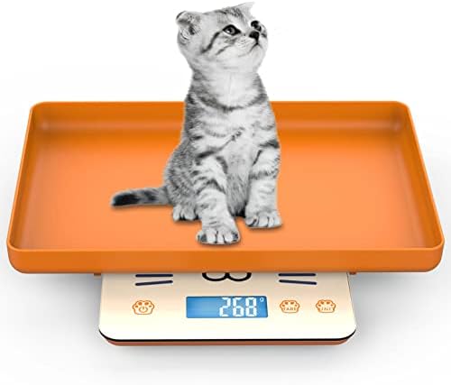  Digital Pet Scale With Tray - Perfect For Puppies, Newborns, Cats, Hamsters, Hedgehogs And Other Small Animals - 33lb/0.03oz Accuracy - White