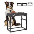  Raised Dog Bowl, Elevated Dog Bowl Adjustable To 3 Heights (9.9", 12", 16") With 2 Stainless Steel Dog Bowls For Small, Medium & Large Dogs Storing Food And Water, Black