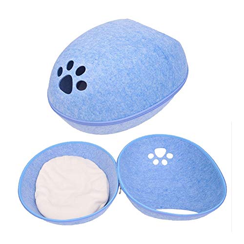  YangYan Pet Cat Bed Cave Sleeping House Nest Kennel Felt Cloth Zipper Pet Cat Basket Egg Shape Pet Bed Mat Cushion For Cats Small Dogs (Color : D, Size : 47x39x25cm)