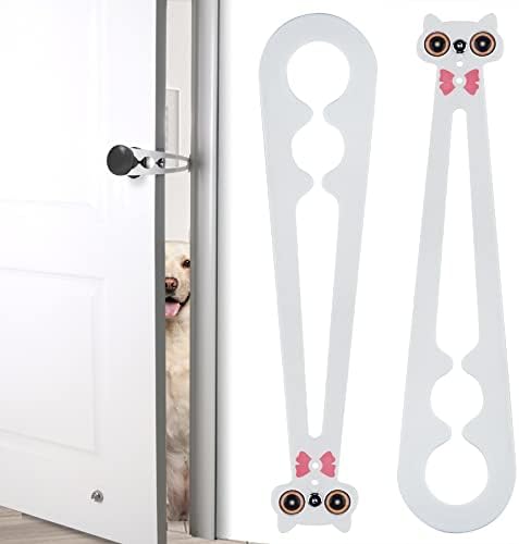  Cat Door Stopper - Ellasdan Cat Door Holder Dog Door Keeps Dogs & Kids Out Of Litter & Food, Cat Door Interior Door, Flexible Cat Door Latch (2 Packs）