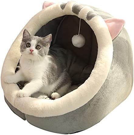  JENPECH Cat Bed Cave For Indoor Cats - Soft Cute Small Cat Bed Warm Pet Basket Kitten Lounger Cushion For Home - Small Pet Bed That Serves As A Cat Cave, Cat Condo