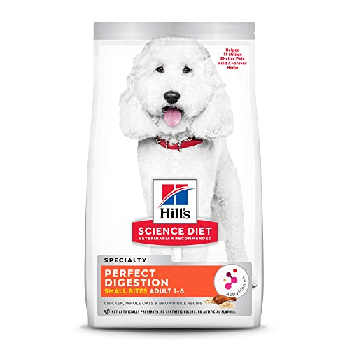 Hill's Science Diet Adult Dry Dog Food, Small Bites, Perfect Digestion, Chicken Recipe, 3.5 Lb. Bag