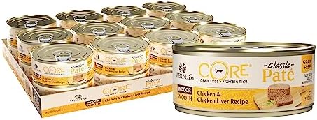  Wellness CORE Grain-Free Wet Kitten Food, Natural Canned Food For Cats, Made With Real Meat (Kitten, Turkey & Chicken Liver, 3 Oz Can, 12 Pack)