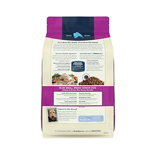  Blue Buffalo Life Protection Formula Natural Senior Small Breed Dry Dog Food, Chicken And Brown Rice 5-lb Trial Size Bag