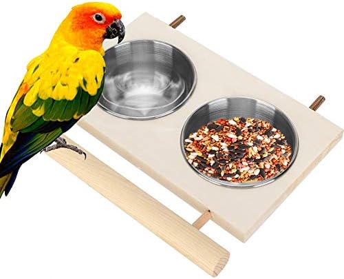 Rehomy Parrot Feeding Bowl Stainless Steel Bird Cage Food Water Feeder For Cockatiel Budgies Parakeet Parrot Lovebirds Finch Pigeon