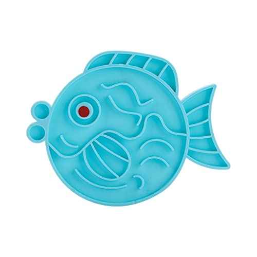  AYENCI Cat Automatic Water, Pet Slow Food Bowl Licking Pad Slow Food Device Cat Bowl Dog Bowl Dog Lick Pad Pet Bowl Dog Bowl Pet Feeder (Color : Goldfish - Blue)