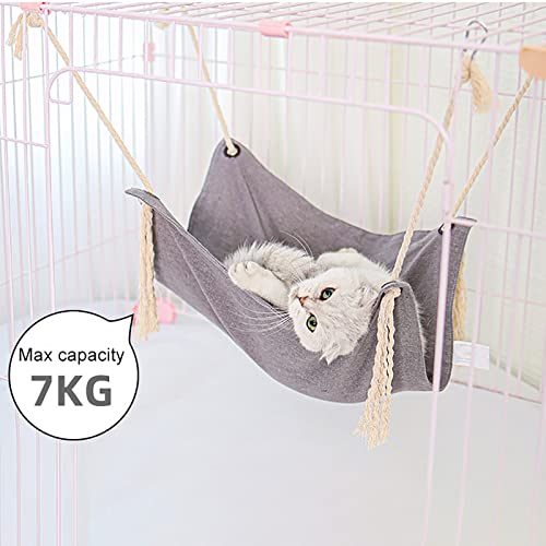 GENERIC Cat Hammocks Bed Pet Cage Hammocks Hanging Soft Pet Bed Pet Supplies For Dogs Bowls (Grey, One Size)