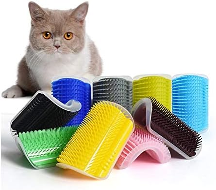  YangYan Pet Cat Self Groomer For Cat Grooming Tool Hair Removal Comb Dogs Cat Brush Hair Shedding Trimming Massage Device With Catnip (Color : Lake Blue, Size : 9x13cm)