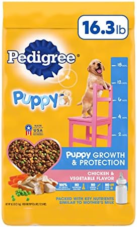  Pedigree Puppy Growth & Protection Dry Dog Food Chicken & Vegetable Flavor, 30 Lb. Bag