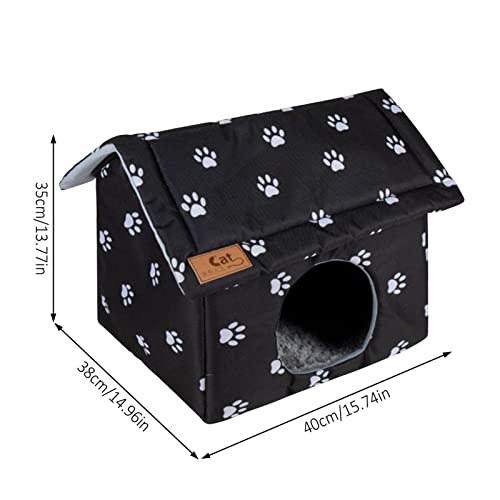  Cat House Dog House,Pet Outdoor Cat House Weatherproof Cat Kennel House Feral Cat House Pet Shelter Semi-Closed Dog Cave Tent Cottage For Pet Warm Cat House In Winter (Color : M)