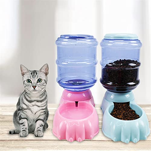  AYENCI Cat Automatic Water, Pet Water Dispenser Cat Automatic Feeder Supply For Small Medium Dog Water Bottle Pet Bowl Drinking Feeding (Size : Blue Food Feeder)