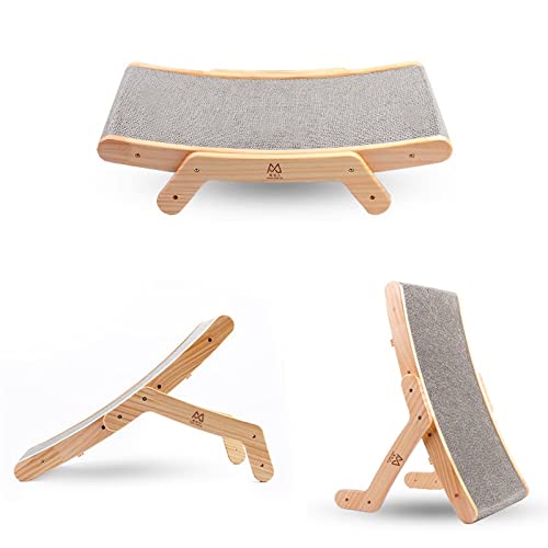  JYDQM Wooden Cats Corrugated Paper Cats Scratcher Sofa Bed In 1 Pet Toys For Cats Training Grinding Claw Cats Scratch Board (Color : A)