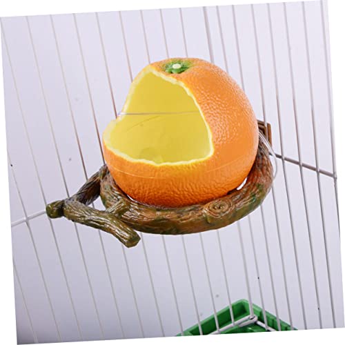  NOGRAX Box For Cups Orange Dispenser With Pet Decoration Cage Finches Feeding Bowl Hanging Fruit Lovely Adorable Canaries Budgie Water Design Parakeets Novelty Feeder Shaped Container Feeder
