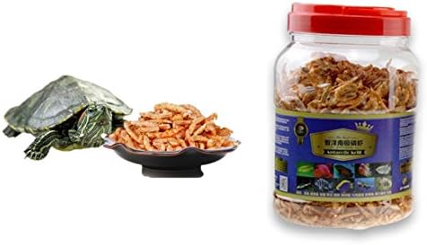  Jacksupermall 1200ml Turtle Food Freeze Dried Krill Aquarium Pond Fish Food Floating Shrimp Carnivore Koi Tropical Cichlid Turtle Feed(1200ml)