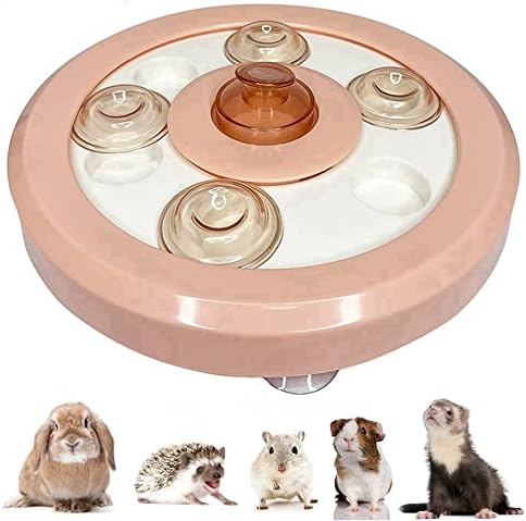  Small Animal Interactive Slow Feeder Ferret Foraging Toy Rabbit Treat Dispenser Hamsters Feeding Bowl Hide Game Toys For Rats Gerbils Bunny Hedgehog Chinchillas Dog Cat (Blue)