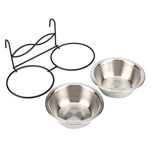  Stainless Steel Hanging Food & Water Bowl For Cats, Dogs & Puppies - Perfect For Crate & Cage