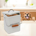  Dog Food Treat Storage Container With Lid Scoop Included - Perfect Farmhouse Dog Food Bin For Kitchen Countertop, Shelf, Decoration Home - Dog Food - White