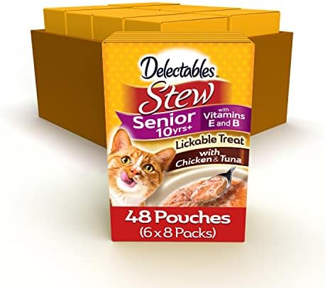  Hartz Delectables Stew Senior Lickable Wet Cat Treats, Multiple Flavors 1.4 Ounce (Pack Of 12)