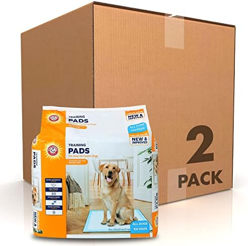  Arm & Hammer For Dogs Training Pads For Stay-at-Home Dogs | New & Improved Super Absorbent, Leak-Proof, Odor Control Quilted Dog Training Pads With Baking Soda | 75 Count Wee Wee Pads,White