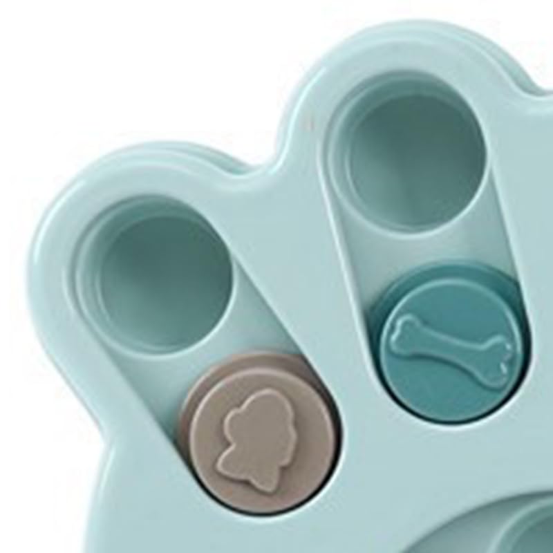  Vakitar Dog Treat Puzzle Interacive Cute Shape Slow Eating Dogs Food Puzzle Feeder Toys For Pet Dog(Claw Blue)