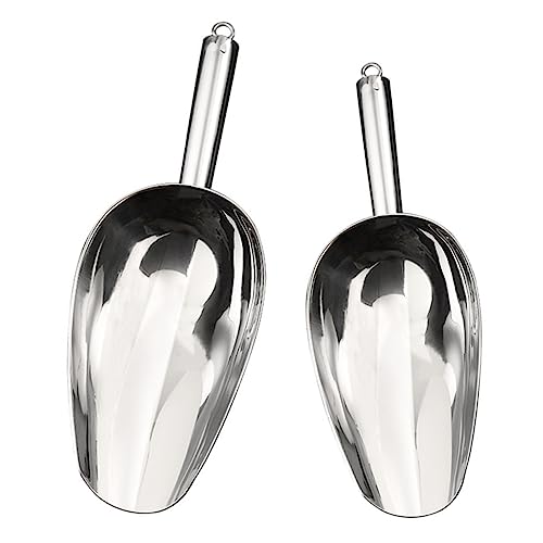  PATKAW 2pcs Dog Food Stainless Steel Spatula Stainless Steel Spoon Stainless Dog Food Scooper Metal Candy Scoop Multifunction Shovel Stainless Food Shovel Cat Food Shovel Pet Food Shovel