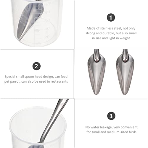  Feeding Tube Hummingbird Feeder 4 Pack Stainless Steel Bird Parrot Feeder Pet Food Bird Feeder Feeder Spoons With Metal Serving Spoons Pet Supplies