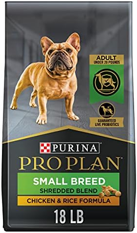  Purina Pro Plan Small Breed Dog Food With Probiotics For Dogs, Shredded Blend Chicken & Rice Formula - 18 Lb. Bag