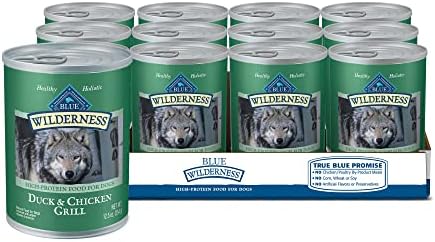  Blue Buffalo Wilderness High Protein, Natural Adult Wet Dog Food, Turkey & Chicken Grill 12.5-oz Cans (Pack Of 12)