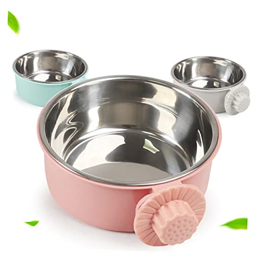  The Birdcage 3pcs Stainless Steel Pet Bowls Pet Feeder Bird Cage Food Water Dispenser Birds Food Dish Feeding Bowl Birdcage Green The Cat Food Pet Bowl Birdcage