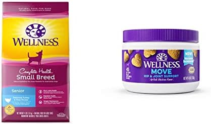  Wellness Complete Health Small Breed Dry Dog Food With Grains, Natural Ingredients, Made In USA With Real Turkey, For Dogs Up To 25 Lbs, (Adult, Turkey & Oatmeal, 4-Pound Bag)