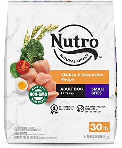  NUTRO NATURAL CHOICE Small Bites Adult Dry Dog Food, Chicken & Brown Rice Recipe Dog Kibble, 30 Lb. Bag