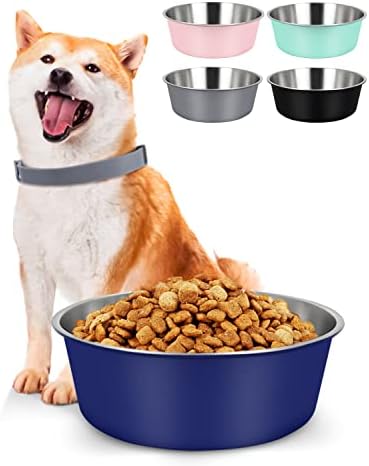  LIHONG Stainless Steel Dog Bowls, Non Slip Dog Bowls, Dog Food Water Bowls, Pet Bowls For Small Medium Large Dogs Cats, Metal Basic Bowls, Dishwasher Safe, Easy To Clean, Green