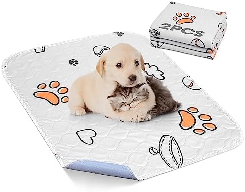  Washable Pee Pads For Dogs, 2 Pack Large 36"x41" Super Absorbent Reusable Dog Training Pads, 100% Waterproof Non-Slip Pee Pads Whelping Pads Dog Playpen Indoor Dog Cage Pads Dog Mat Pet Supplies