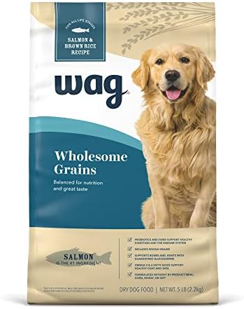  Amazon Brand – Wag Dry Dog Food, Chicken And Brown Rice, 30 Lb Bag (Packaging May Vary)