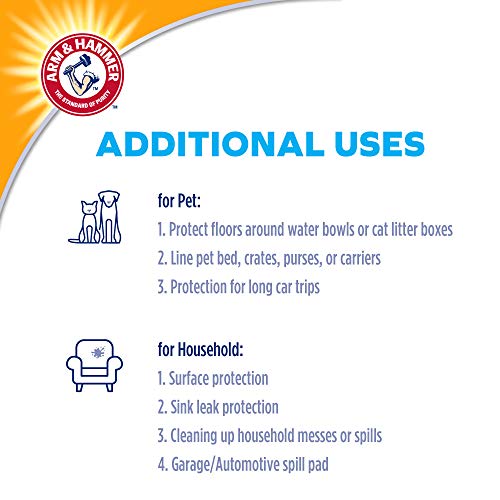  Arm & Hammer For Dogs Training Pads For Stay-at-Home Dogs | New & Improved Super Absorbent, Leak-Proof, Odor Control Quilted Dog Training Pads With Baking Soda | 75 Count Wee Wee Pads,White