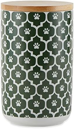  Bone Dry Lattice Collection Pet Bowl & Canister, Treat Canister, 4x6.5 Inches, Black