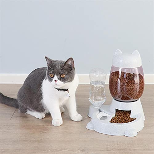  AACARB Cat Water Dispenser, Pet Automatic Drinking Fountain Dual-Use Food Bowl Water Bottle Dog Cat Feeder (Color : Pink)