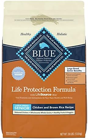  Blue Buffalo Life Protection Formula Natural Senior Large Breed Dry Dog Food, Chicken And Brown Rice 34-lb