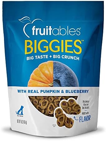  Fruitables Biggies Dog Biscuits – Crunchy Dog Biscuits Made With Pumpkin – Healthy Dog Treats Packed With – Free Of Wheat, Corn And Soy – Pumpkin & Blueberry – 16 Ounces