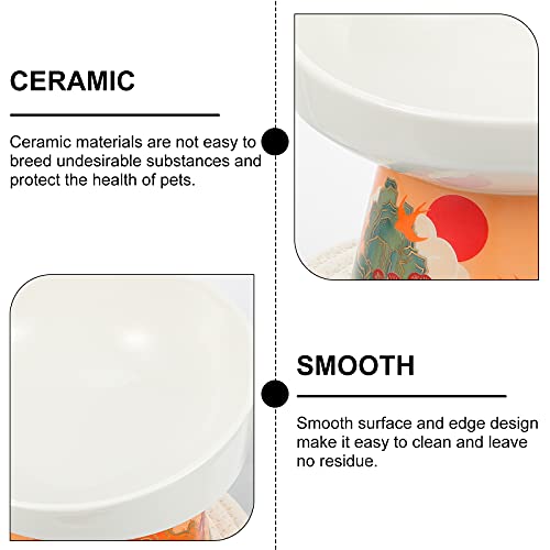  Hemobllo Neck Protection Pet Feeding Bowl Ceramic Food Bowl Dog Cat Food Container
