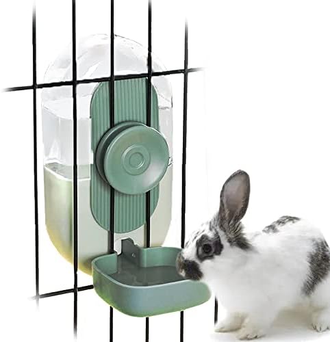  Gravity Rabbit Feeder And Water Dispenser Set, Hanging Automatic Cat Food And Water Dispenser Food Bowl For Bunny Guinea Pig Ferret (Pink)