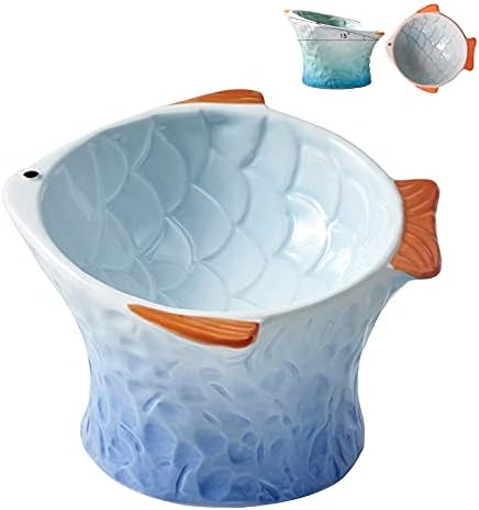  Raised Tilted Ceramic Cat Bowl - Cute Elevated Slanted Shallow Angled Cat Dish - Personalized Pet Feeder For Food Feeding - Ergonomic Anti Vomiting Whisker Fatigue - Size For Cat And Small Dog