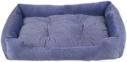  SENERY 50-90cm Large Dog Bed Winter Warm Cat House Soft Double Sided Puppy Cushion Striped Pattern Pet Kennel