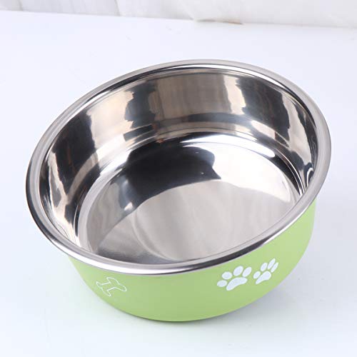  POPETPOP Dog Cat Feeding Dish Puppy Feeder Dog Food Bowl - Stainless Steel Bowl Feeding Bowl - Round Anti- Water&Food Dispencer For Puppy Cat And Kitten Puzzle Metal Dog Food Feeder
