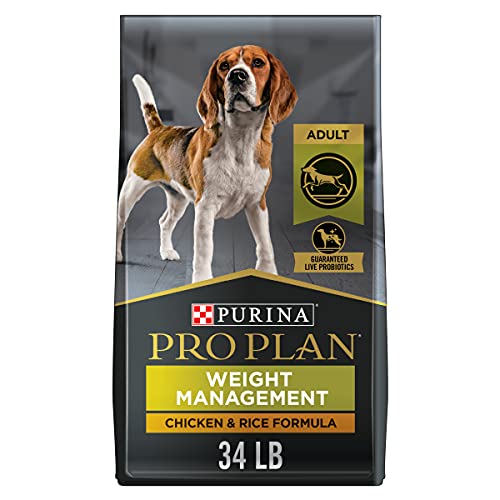  Purina Pro Plan Weight Management Dog Food With Probiotics For Dogs, Chicken & Rice Formula - 34 Lb. Bag