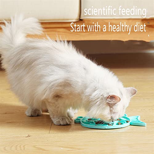  AYENCI Cat Automatic Water, Pet Slow Food Bowl Licking Pad Slow Food Device Cat Bowl Dog Bowl Dog Lick Pad Pet Bowl Dog Bowl Pet Feeder (Color : Goldfish - Blue)