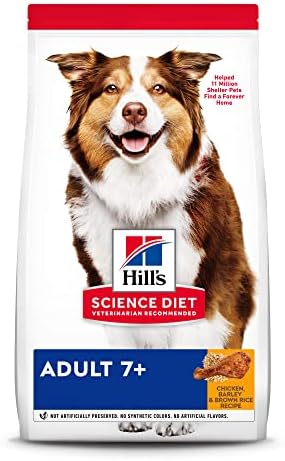  Hill's Science Diet Dry Dog Food, Adult 7+ For Senior Dogs, Chicken Meal, Barley & Brown Rice Recipe, 15 Lb. Bag