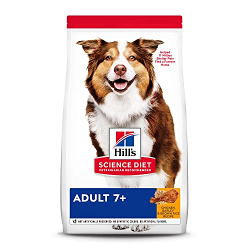  Hill's Science Diet Dry Dog Food, Adult 7+ For Senior Dogs, Chicken Meal, Barley & Brown Rice Recipe, 15 Lb. Bag